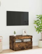 vidaXL ТВ шкаф с LED осветление опушен дъб 60x35x40 см