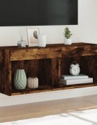 vidaXL ТВ шкаф с LED осветление опушен дъб 80x30x30 см