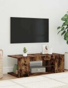 vidaXL ТВ шкаф с LED осветление опушен дъб 90x39x30 см