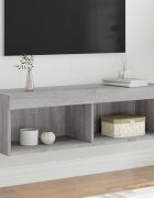 vidaXL ТВ шкаф с LED осветление сив сонома 100x30x30 см