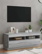 vidaXL ТВ шкаф с LED осветление сив сонома 100x35x40 см
