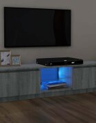 vidaXL ТВ шкаф с LED осветление сив сонома 120x30x36 см