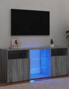 vidaXL ТВ шкаф с LED осветление сив сонома 120x30x50 см