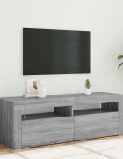 vidaXL ТВ шкаф с LED осветление сив сонома 120x35x40 см
