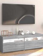 vidaXL ТВ шкаф с LED осветление сив сонома 120x35x40 см