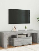vidaXL ТВ шкаф с LED осветление сив сонома 120x35x40 см