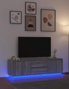 vidaXL ТВ шкаф с LED осветление сив сонома 1605x41x50 см