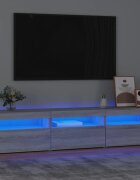 vidaXL ТВ шкаф с LED осветление сив сонома 180x35x40 см