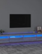 vidaXL ТВ шкаф с LED осветление сив сонома 270x35x40 см