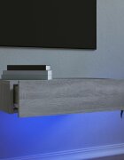 vidaXL ТВ шкаф с LED осветление сив сонома 60x35x155 см