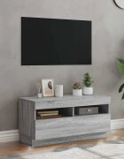 vidaXL ТВ шкаф с LED осветление сив сонома 80x35x40 см