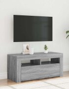 vidaXL ТВ шкаф с LED осветление сив сонома 90x35x40 см