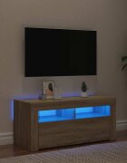 vidaXL ТВ шкаф с LED осветление сонома дъб 90x35x40 см