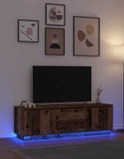 vidaXL ТВ шкаф с LED осветление старо дърво 1605x41x50 см