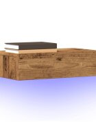 vidaXL ТВ шкаф с LED осветление старо дърво 60x35x155 см