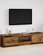 vidaXL TV шкаф с LED с LED ленти Старо дърво 165 x 34 x 40 см