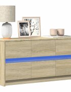 vidaXL ТВ шкаф с LED сонома дъб 100x34x50 см инженерно дърво