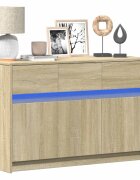vidaXL ТВ шкаф с LED сонома дъб 91x34x61 см инженерно дърво