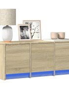 vidaXL ТВ шкаф с LED сонома дъб 97x34x40 см инженерно дърво