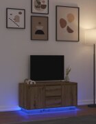 vidaXL ТВ шкаф с LED светлини Artisan дъб 100x41x50 см
