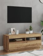 vidaXL ТВ шкаф с LED светлини Артизийски дъб 100x35x40 cm