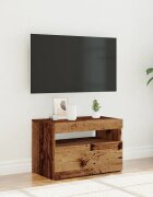 vidaXL ТВ шкаф с LED светлини Старо дърво 60x35x40 cm