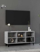 vidaXL ТВ шкаф с метални крака опушен дъб 1035x30x50 см