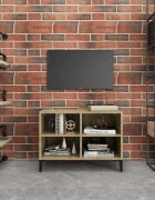 vidaXL ТВ шкаф с метални крака сонома дъб 695x30x50 см