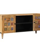 vidaXL ТВ шкаф с рафт Естествен 105 x 33 x 46 см Солидно мангово дърво