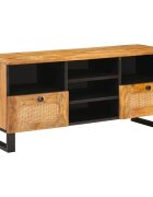vidaXL ТВ шкаф с рафт Кафяво 100 x 33 x 46 см Солидно мангово дърво