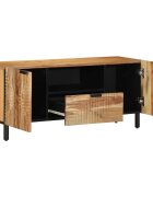 vidaXL ТВ шкаф с рафт Кафяво 105 x 335 x 46 см Солидно мангово дърво