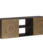 vidaXL ТВ шкаф с рафт със съхранение с врата Месинг 105 x 30 x 35 см