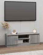 vidaXL ТВ шкаф с врата сив сонома 102x30x36 см