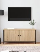 vidaXL ТВ шкаф с врати дъб сонома 102x35x45 см инженерно дърво