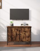 vidaXL ТВ шкаф с врати oпушен дъб 60x35x45 см инженерно дърво