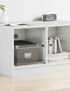vidaXL ТВ шкаф със стъклени врати бял 68x37x42 см