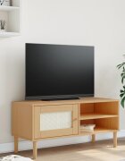 vidaXL ТВ шкаф SENJA ратанова визия кафяв 106x40x49 см бор масив