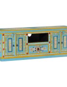 vidaXL ТВ шкаф син 110x30x40 см масивно мангово дърво
