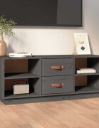vidaXL ТВ шкаф сив 100x34x40 см бор масив