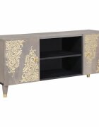 vidaXL ТВ шкаф Сив 105 x 33 x 46 см Солидно мангово дърво