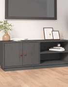 vidaXL ТВ шкаф сив 105x34x40 см бор масив
