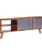 vidaXL ТВ шкаф сив 140x30x45 см масивно дърво
