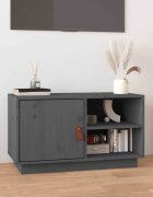 vidaXL ТВ шкаф сив 70x34x40 см бор масив