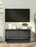 vidaXL ТВ шкаф сив 74x34x40 см бор масив