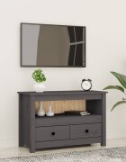 vidaXL ТВ шкаф сив 79x35x52 см бор масив