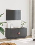vidaXL ТВ шкаф сив 80x34x40 см бор масив