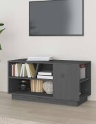 vidaXL ТВ шкаф сив 80x35x405 см бор масив