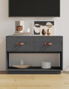 vidaXL ТВ шкаф сив 90x40x60 см бор масив