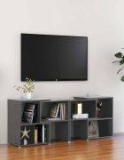 vidaXL ТВ шкаф сив гланц 104x30x52 см инженерно дърво