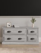 vidaXL ТВ шкаф сив сонома 100x355x45 см инженерно дърво
